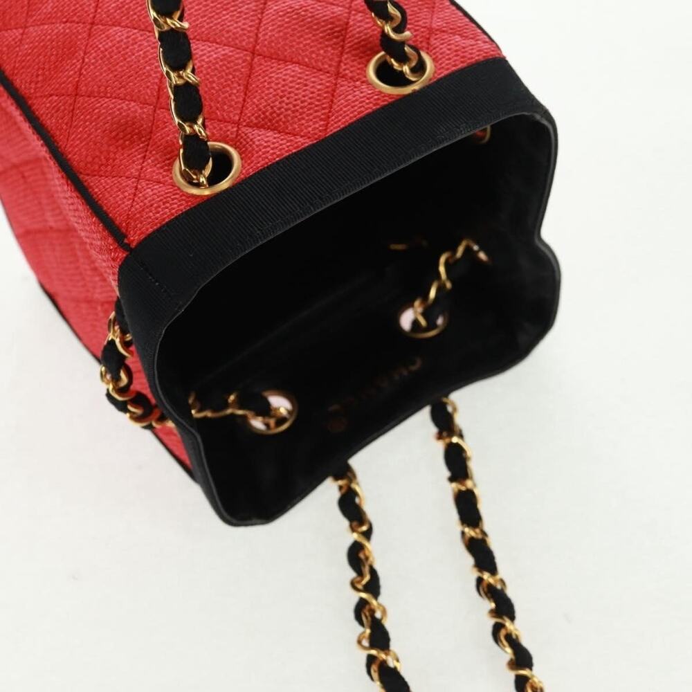 Chanel Raffia Chain Handbag Red - Picture 5 of 15